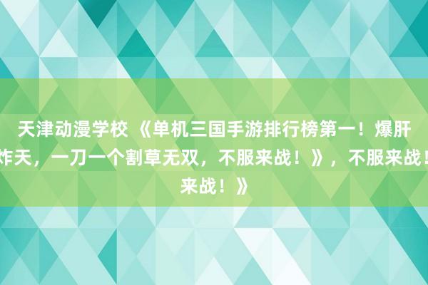 天津动漫学校 《单机三国手游排行榜第一！爆肝爽炸天，一刀一个割草无双，不服来战！》，不服来战！》